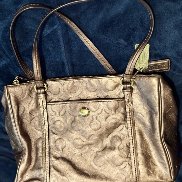 COACH F24607 PEYTON OP ART EMBOSSED DOUBLE ZIP CARRYALL HANDBAG - Picture 5 of 16